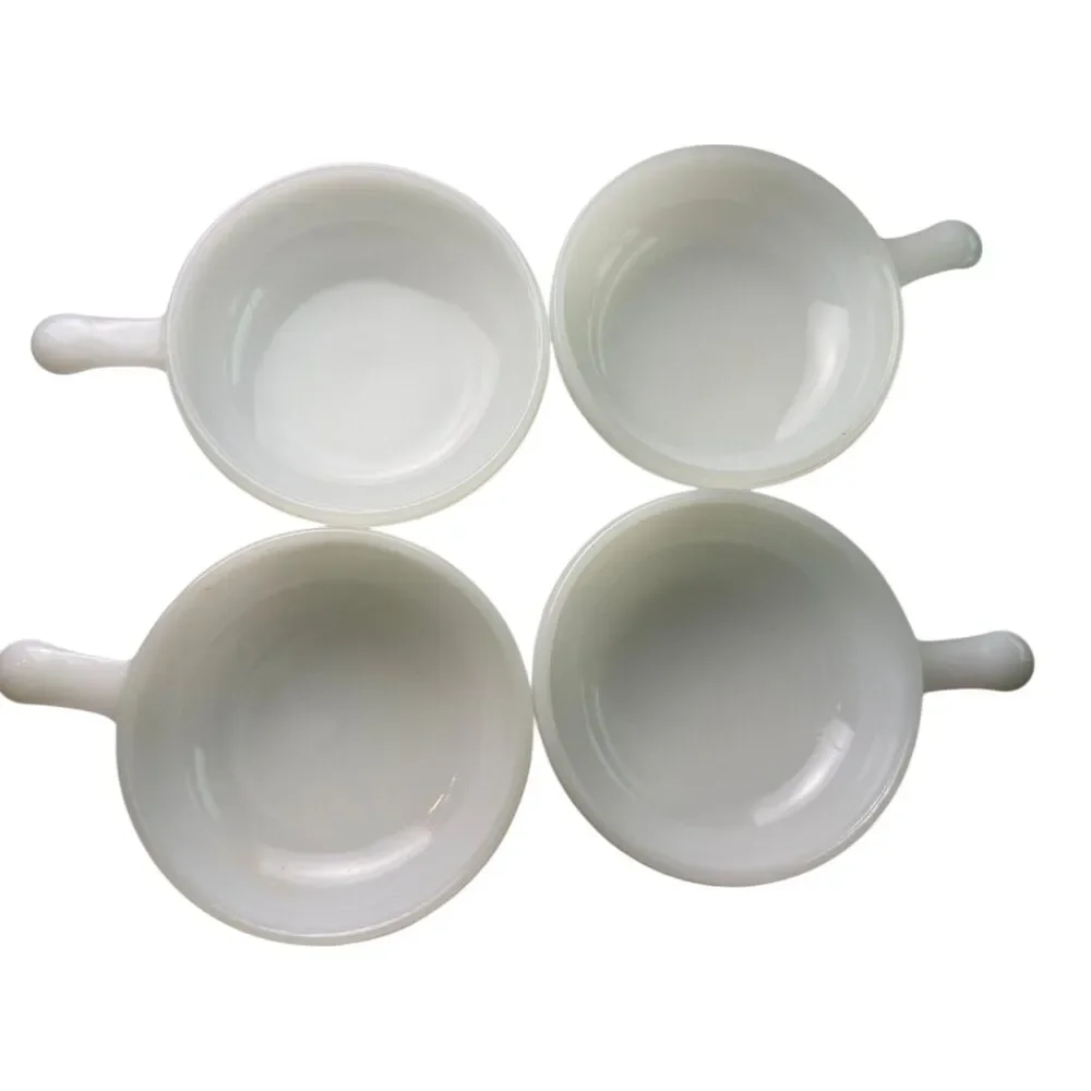 Glasbake Milk Gass Soup Chili Bowl Lug Handles Vintage